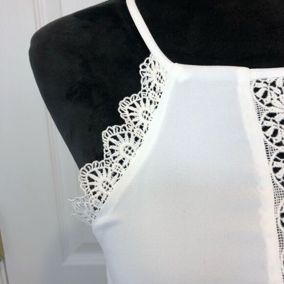 NWT Angel Biba white eyelet spaghetti strap dress - Picture 11 of 16